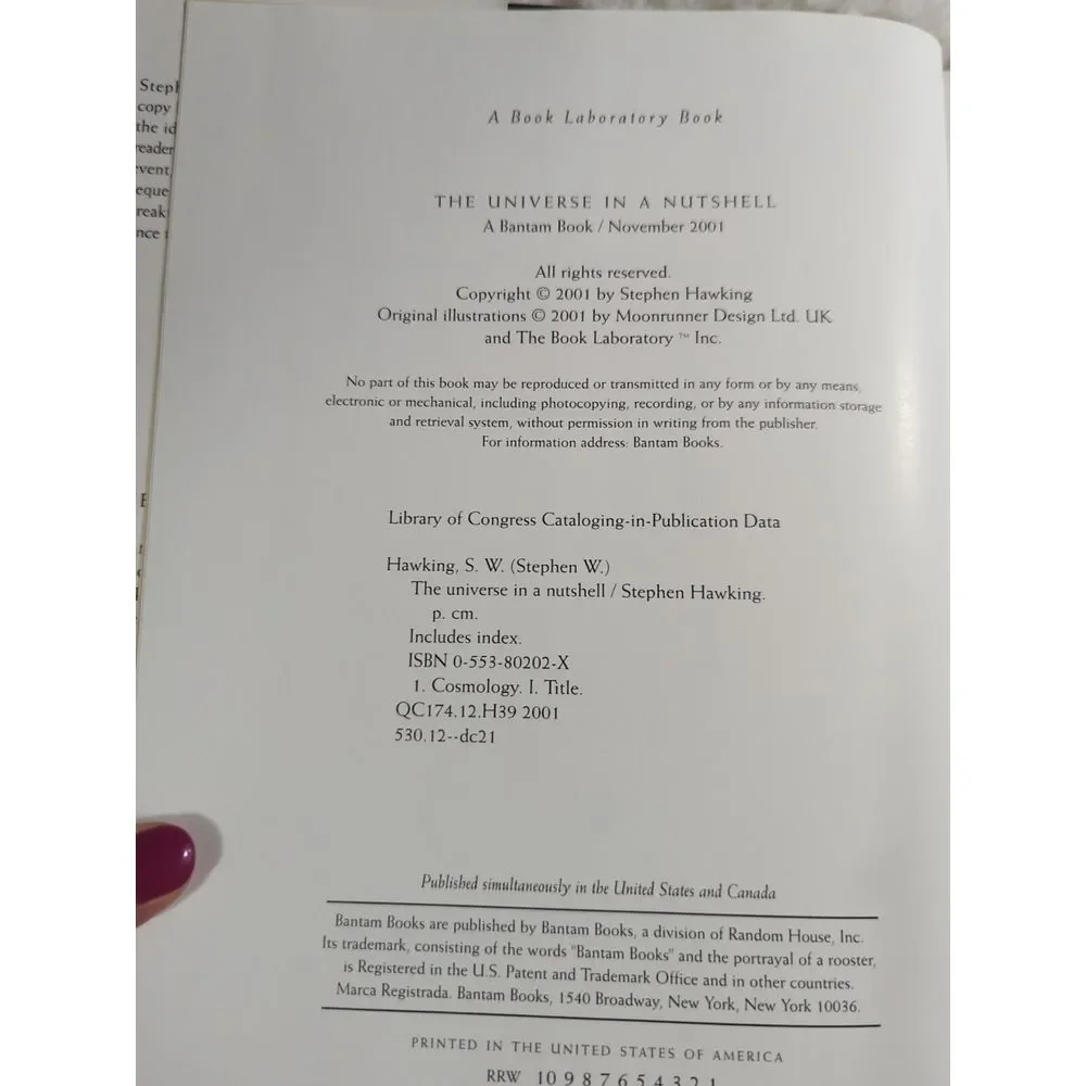 The Universe in a Nutshell by‎ Stephen Hawking (2001, Hardcover)